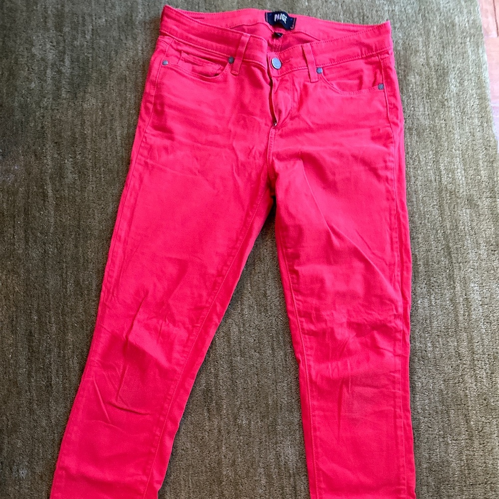Cherry red Paige Denim jeans